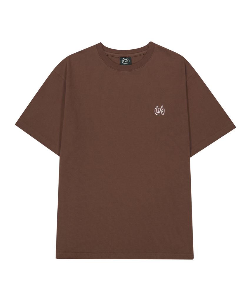 LMR Symbol Embroidered Logo Drawing T-Shirt Brown