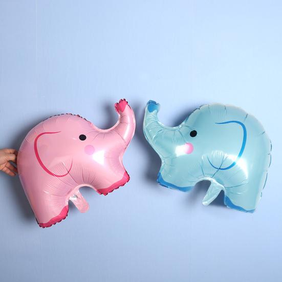 6Pcs Elephant Foil Balloons Inflatable Cartoon Elephant Aluminum Film Balloon Animal Themed Party Supplies for Baby Shower Birthday Party