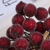 40pcs Mini Christmas Foam Frosted Fruit-Artificial Holly Berry Flower Home Decor