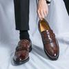 Мужские кожаные туфли с бахромой большого размера, мужская внешнеторговая весенне-осенняя новинка, деловые туфли-лоферы, модные свадебные туфли для жениха 48