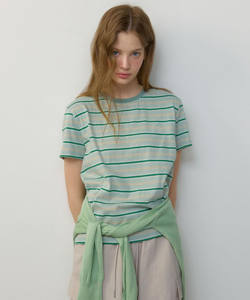 CITYBREEZE Multi-Stripe Short Sleeve T-Shirt_Mint