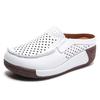 Ladies  Clogs Platform Loafers Casual Elegant Cow Leather Slippers Women White Thick Sole Shake Shoe