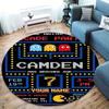 Pac-Man Custom Name Round Area Rug,Carpet Rug for Living Room Bedroom Sofa Playroom Decor,Non-slip Floor Mat