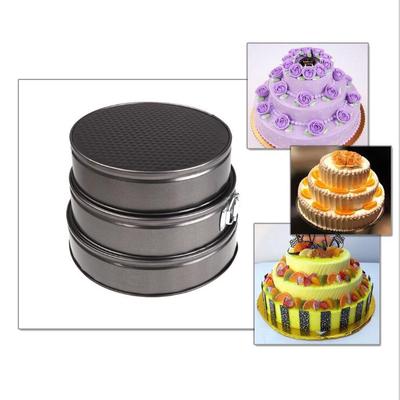 Форма для торта, набор из 3 предметов, круглая пряжка с живым дном, металлическая антипригарная форма для торта, форма для торта на день рождения
