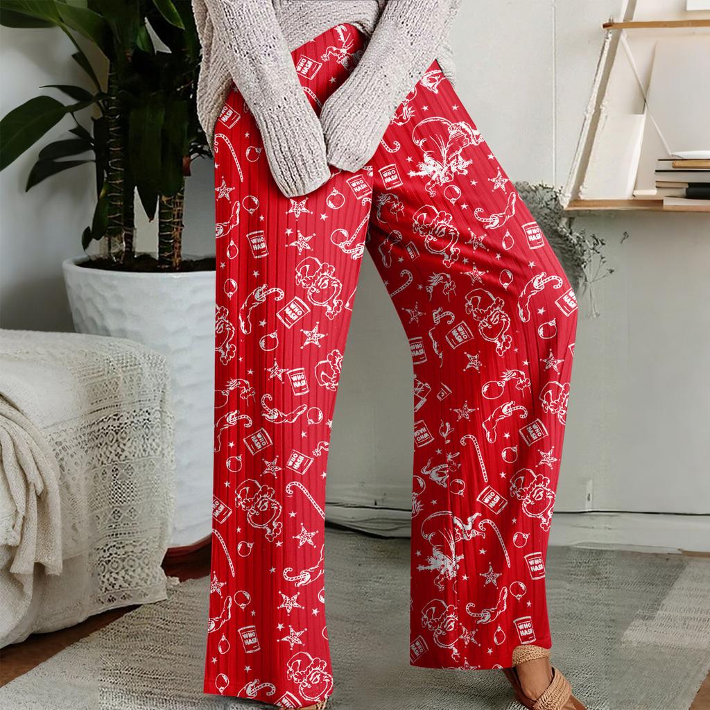 Pajama Pants, Sleepwear, Casual Drawstring Elastic Waist Pants, Comfortable Straight-leg Loose Pants
