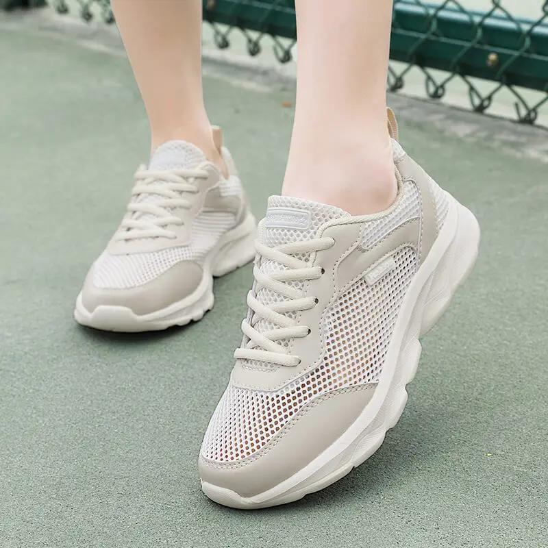 Sneakers Women Mesh Summer Breathable Sports Light Comfort Running Vulcanized Lace-up Casual Woman White Sneakers Women Shoes