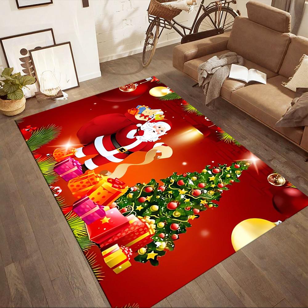 Christmas Santa Claus Gifts Floor Mats for Living Room, Bedroom and Room Decoration Are Suitable for Gifts.