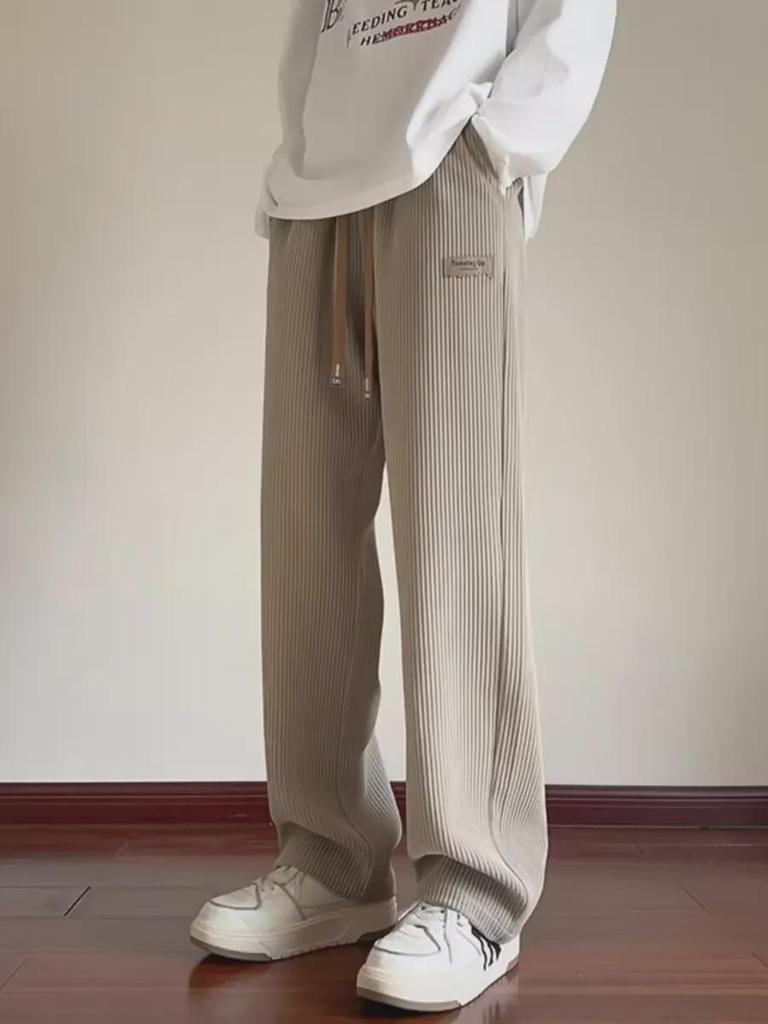 Мужские свободные спортивные брюки из плюшевого вельвета — плотные, широкие, прямого кроя брюки для осени/зимы