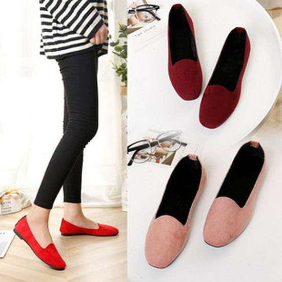 2021 Fashion Women's Plus Size Square Toe Loafers - Comfortable Flat Single Shoes, Hot Style Size 43