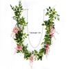 Hot 1.8M Wisteria Artificial Flower Vine Wreath Wedding Arch Decoration Fake Plant Leaf Rattan Trailing Fake Flower Ivy Wall