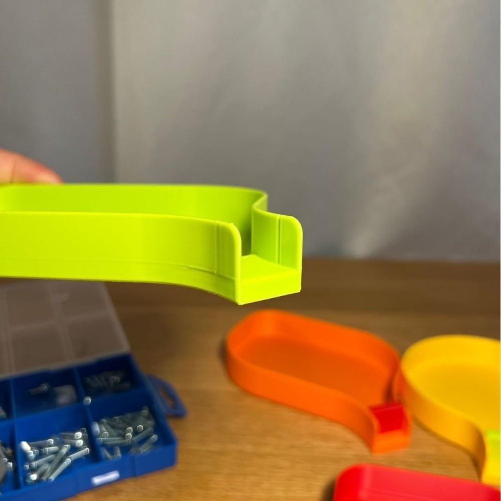 Plastic Funnel Tray with Barrier Plug Small Parts Tools Tray Screw Nut Storage