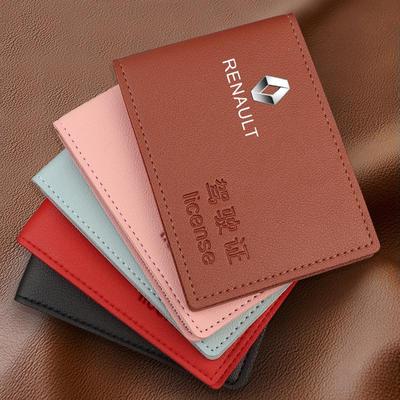 Кожаный чехол для водительских прав и документов на автомобиль Renault E-Nol Espace Koleos Kadjar Kaptur