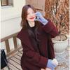 Red Thick Hooded Wool Coat Women Winter Fashion Cape Cloak Jacket Warm Outerwear