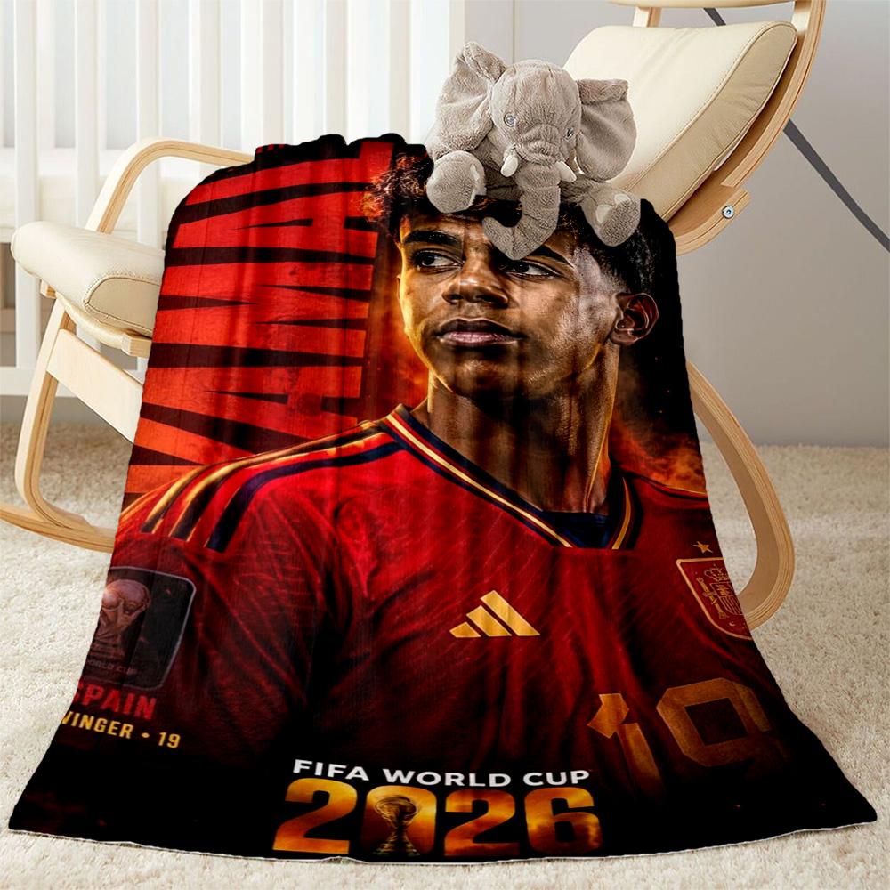 Lamine Yamal's Barcelona Football Player Celebration Blanket Soft Warm Cozy Suitable for Picnics Bed Couch Four Seasons Universal Playful Design