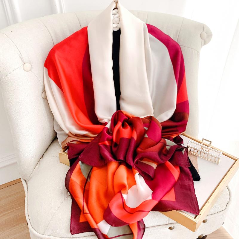 Luxury Brand Women Scarf Fashion Print Silk Scarves Summer Shawls And Wraps Soft Pashmina Lady Bandana Foulard Hijabs