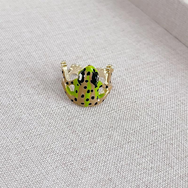 Women Frog Jewelry Jewelry for Adults Weird Green Ring Cute Open Frogs Shaped Ring Funny Cool Adjustable Tree