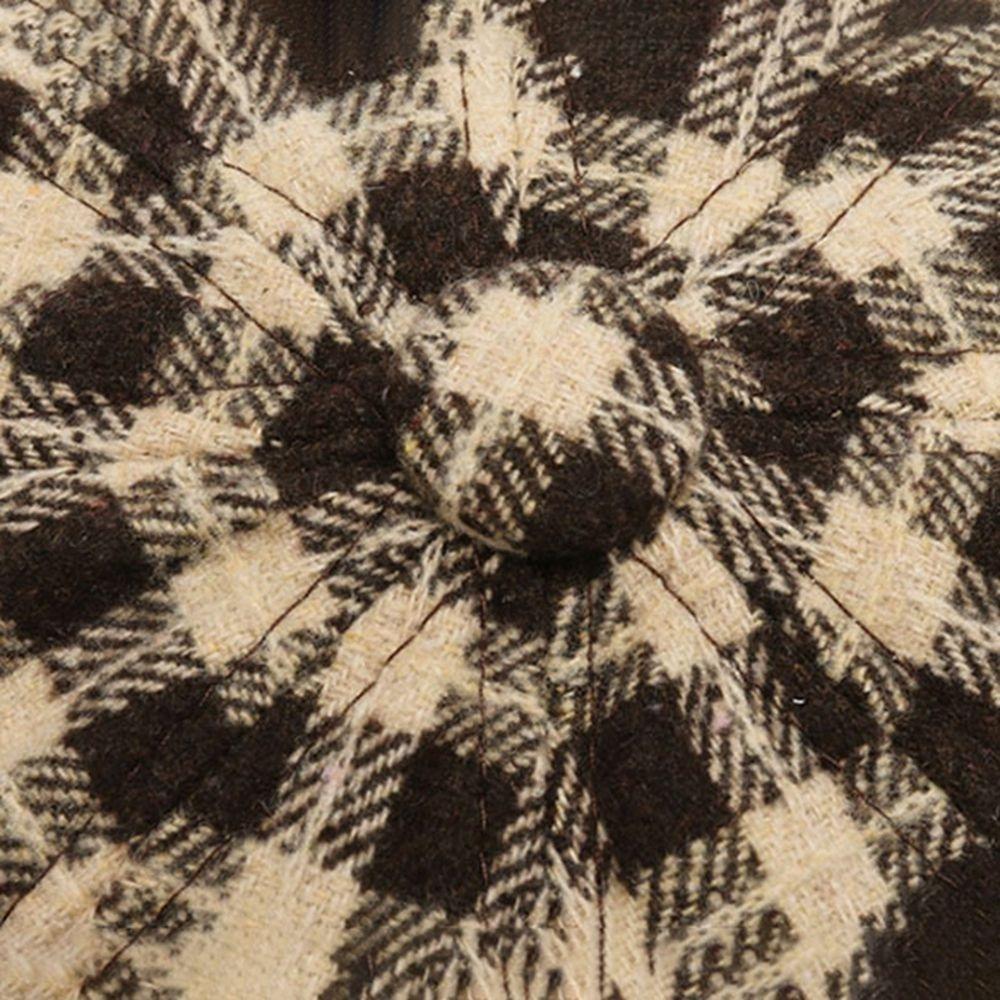 Small Fragrant Style Women Painter Hat Korean Style Women Octagonal Cap Plaid Beret Hat  Outdoor