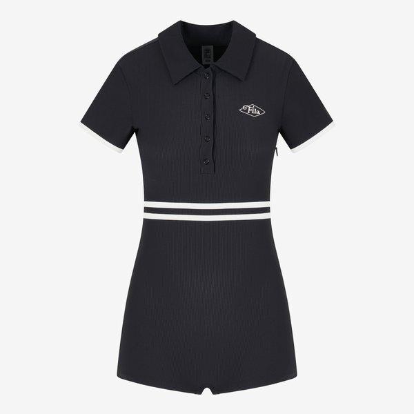 Fila Women Ribbed Collar Jumpsuit Swimwear