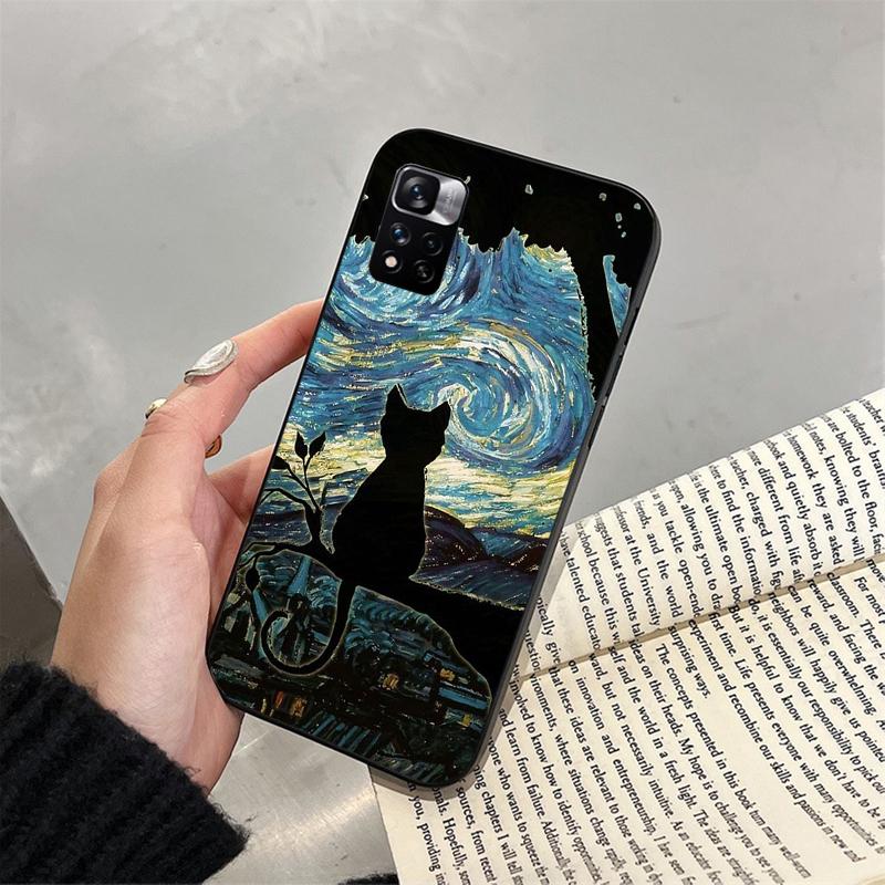 Art Cat Phone Case For Xiaomi Redmi Note 13 12 Pro 11S 11 10 Pro 10S 12S Redmi 10 13C 9C