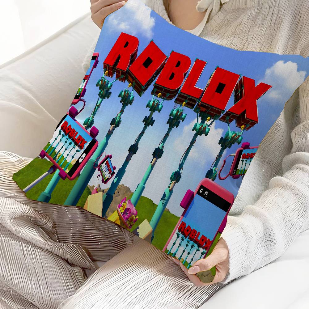 Cartoon R-Robloxs Game Pillow Gifts Home Office Furnishings Bedroom Sofa Car Cushion Cover Case 45X45Cm