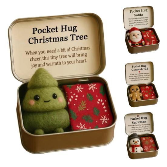 Christmas Pocket Hug Ornament with Gift Card Keepsake Token for Long Distance Friends Stocking Stuffer And Holiday Decor