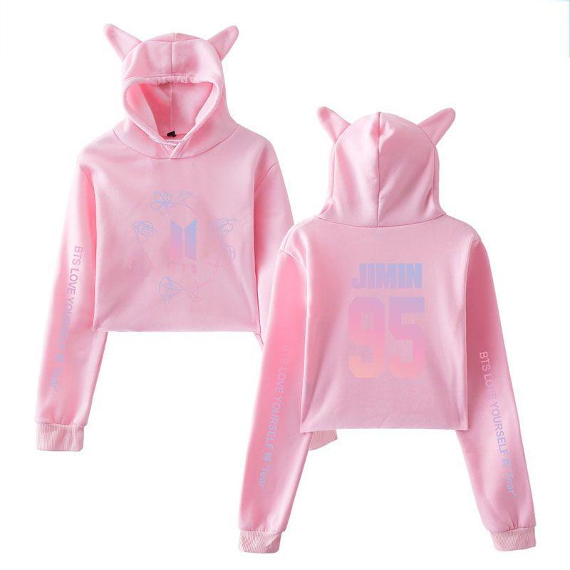 Худи BTS Bangtan Boys Love Yourself Tear с дизайном в виде милых кошачьих ушек, в нескольких цветовых вариантах