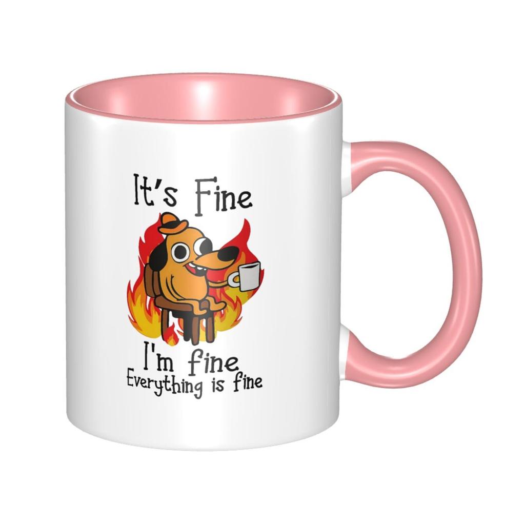 11oz It's Fine Funny Puppy Coffee Mug Tea Cup Coffee Cup Funny Birthday Gifts for Women and Men Ceramic Mug Personalized Cup
