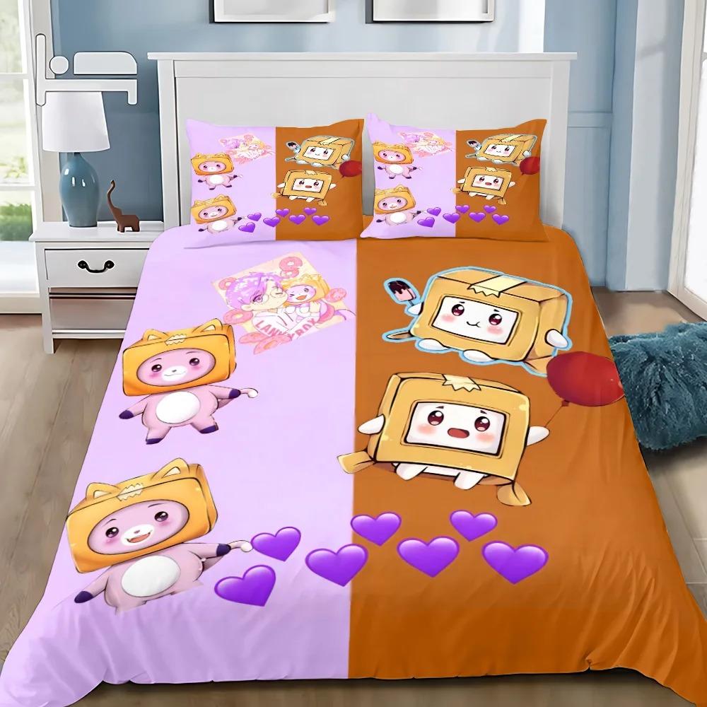 Мультяшный пододеяльник наволочка комплект постельного белья L-Lankyboxes взрослый мальчик девочка украшение спальни детский подарок односпальный двуспальный большой размер