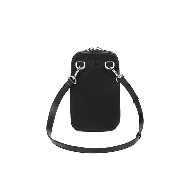 New MLB Leather Cell Phone Pouch, Crossbody Bag, Shoulder Bag Unisex Black 32BGDN111-50L
