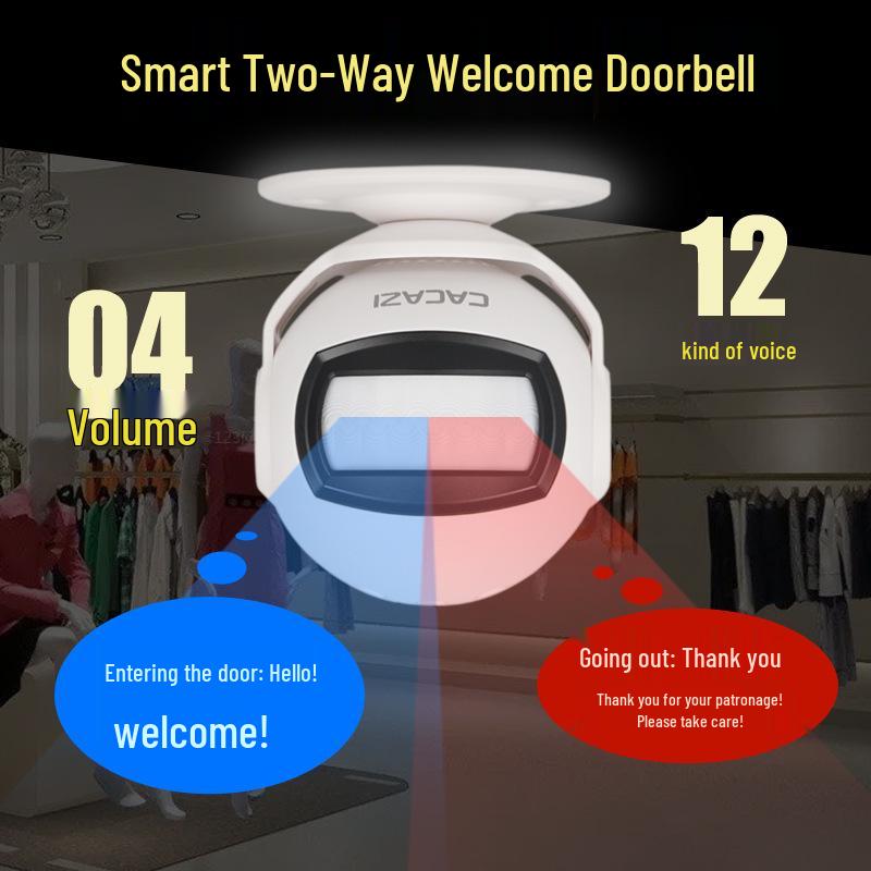 Infrared Two-Way Welcome Sensor Doorbell for Store Entrance