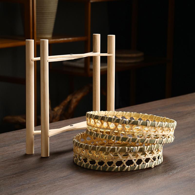 1 комплект Корзина для чая, десертов и фруктов, Рустикальная многоярусная корзина, Ручная работа, Деревянный каркас, Корзина для фруктов, Мини 18/20см