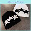Fall Beanie Winter Knitted Cap With Star Pattern For Casual Gift Streetwear