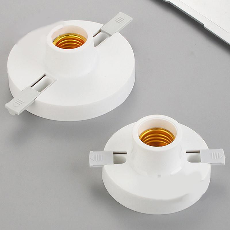 1/5Pcs Flat Light Bulb Socket Holder Adapter 220V E27 Screw Lamp Stand Base Cap Socket White Ceiling Light Lamp Bulb Fixing Base