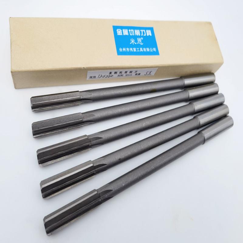 HSS H7 extended straight shank machine reamer 3-12mm, 100, 220, 300mm total length, suitable for mechanical chuck reamers