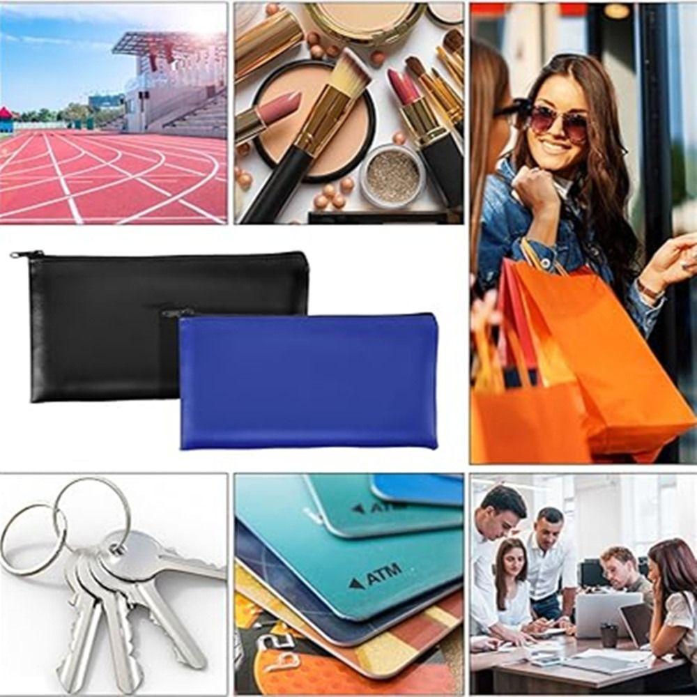Small Compact Pu Bill Bag PU Leather Money Pouch Wallet Cash Deposit Bag Utility Pouch