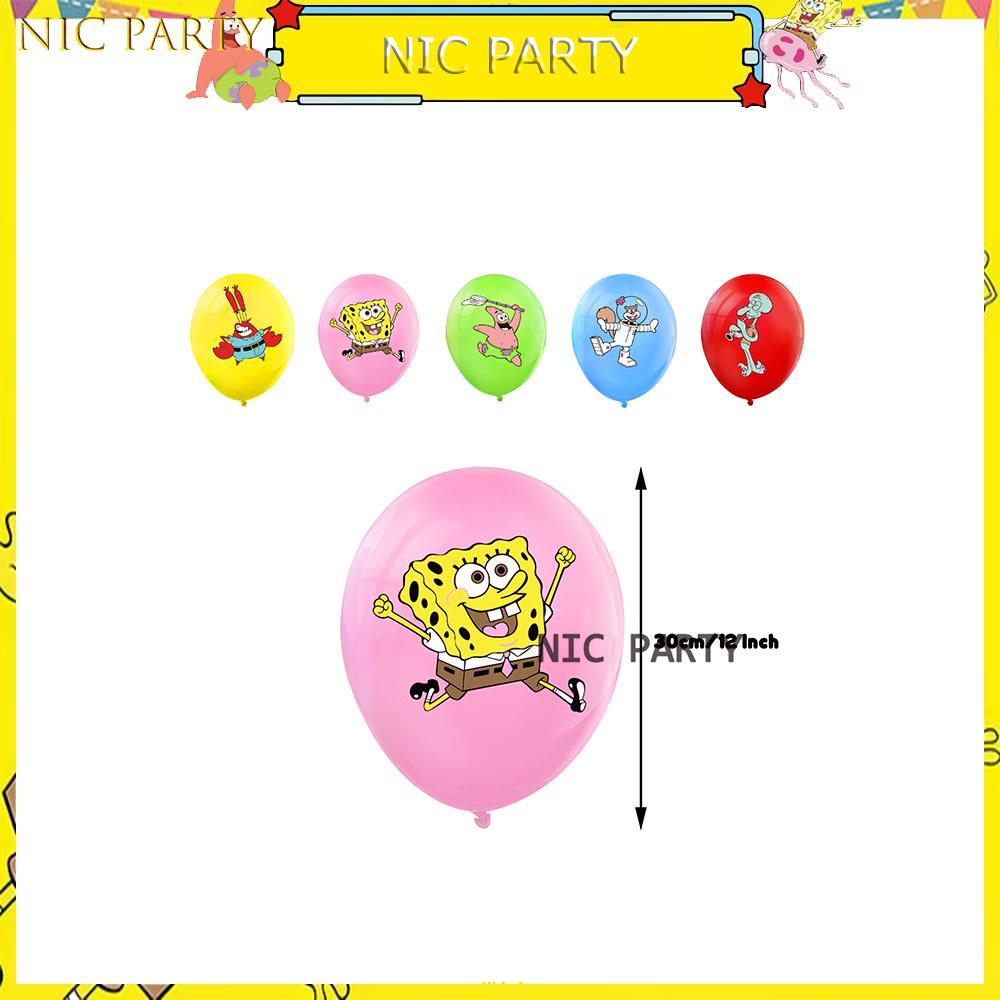 Sponge-Bobs Theme Cartoon Birthday Balloon Party Decoration Plate Cups Napkin Topper Tablecloth Kids Birthday Banner Baby Shower 5