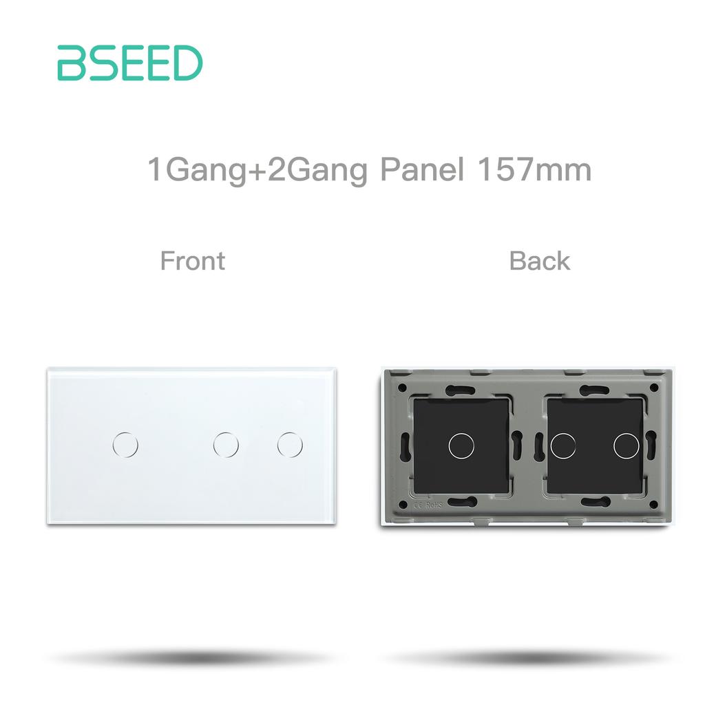 BSEED Zigbee Умные сенсорные выключатели 1/2/3 модуля Обычные французские настенные розетки Тип-C USB Функциональные модули Стеклянные панели DIY Комбинация