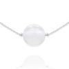 [R5968] - 'Mineralia' Handmade Silver Necklace with Silver-plated White Jade - 10 Mm
