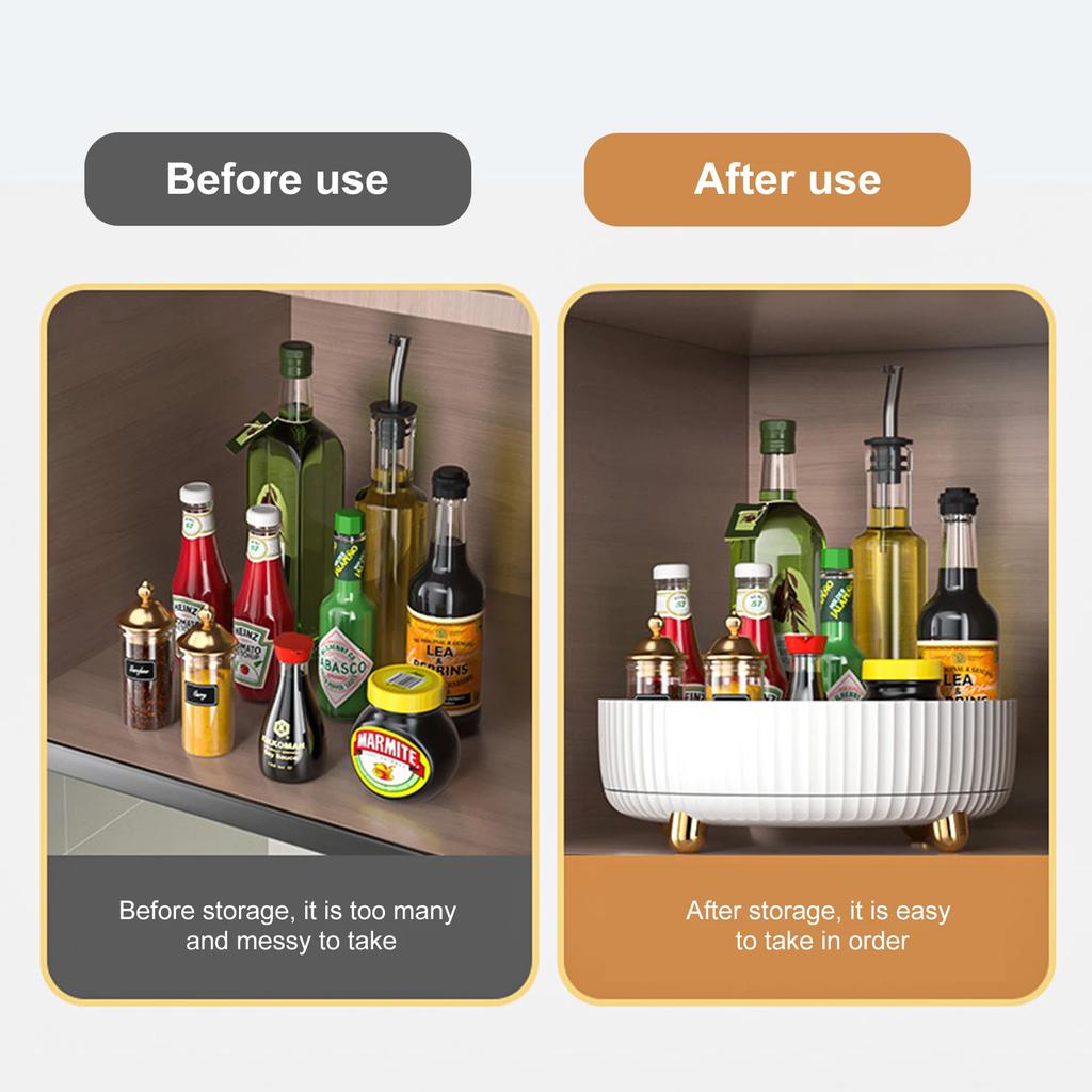 Вращающаяся на 360 градусов нескользящая полка для специй, поворотный стол для шкафа для хранения с широким основанием, вращающийся органайзер для кухни и ванной комнаты