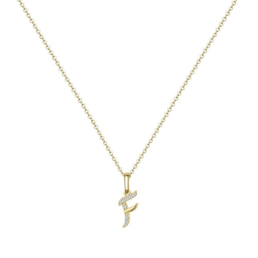 Европейское и американское простое и модное женское ожерелье с 26 заглавными буквами, позолоченное 14-каратным серебром, аксессуары для ожерелья с микро-набором циркония