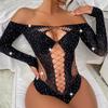 Women Sexy Body Stocking Fishnet Underwear Rhinestone Dress Bodystocking Sexy Lingerie Exotic Babydoll Erotic Sex Costumes