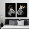 Black and White Lion Canvas Painting Posters and Prints Modern Animal Wall Art Pictures for Office Living Home Decor Cuadros