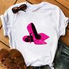 New Fashion High Heels Personalized Printed Women's Summer Short Sleeve T-shirt Casual Tops Oversized T Shirt Harajuku Tee