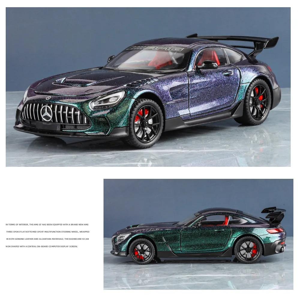 1/24 Mercedes Benzs AMG GT Alloy Miniature Car Diecast Metal Scale Model Car Sound and Light Collection Children Toy Vehicles Gifts
