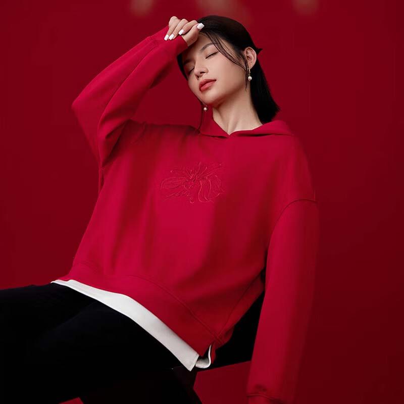 JESSIE Женский свитшот с капюшоном и комбинированным низом DPFFT082