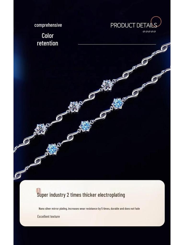 Изысканный браслет из стерлингового серебра 925 пробы с гексаграммой для женщин - Элегантное украшение, Идеальный подарок на день рождения лучшей подруги