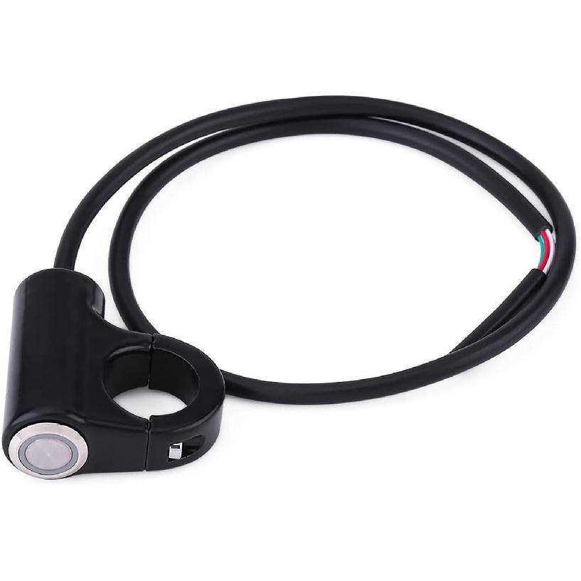Motorcycle Push Start Button with Horn, Headlight, Brake, Fog Lights - 7/8" (22mm) Automatic Return with Green Light