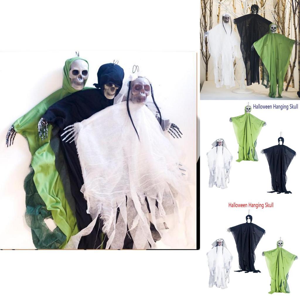 Жуткий Хэллоуинский Подвесной Призрак Череп С Реалистичным Жутким Лицом И Марлей