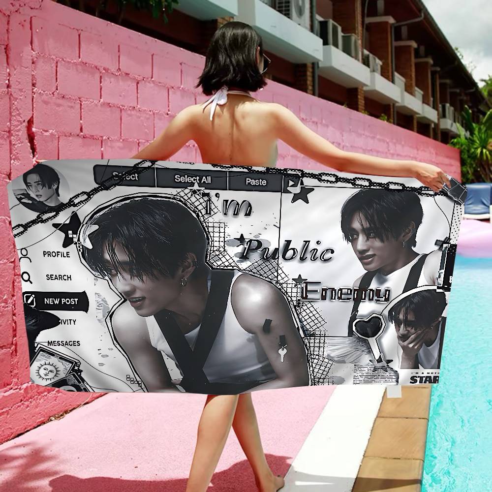 P-park SunghoonS Bath Towel Microfiber Soft Water Absorbing Breathable For Girl Kids Decorative Cartoon Beach Towel