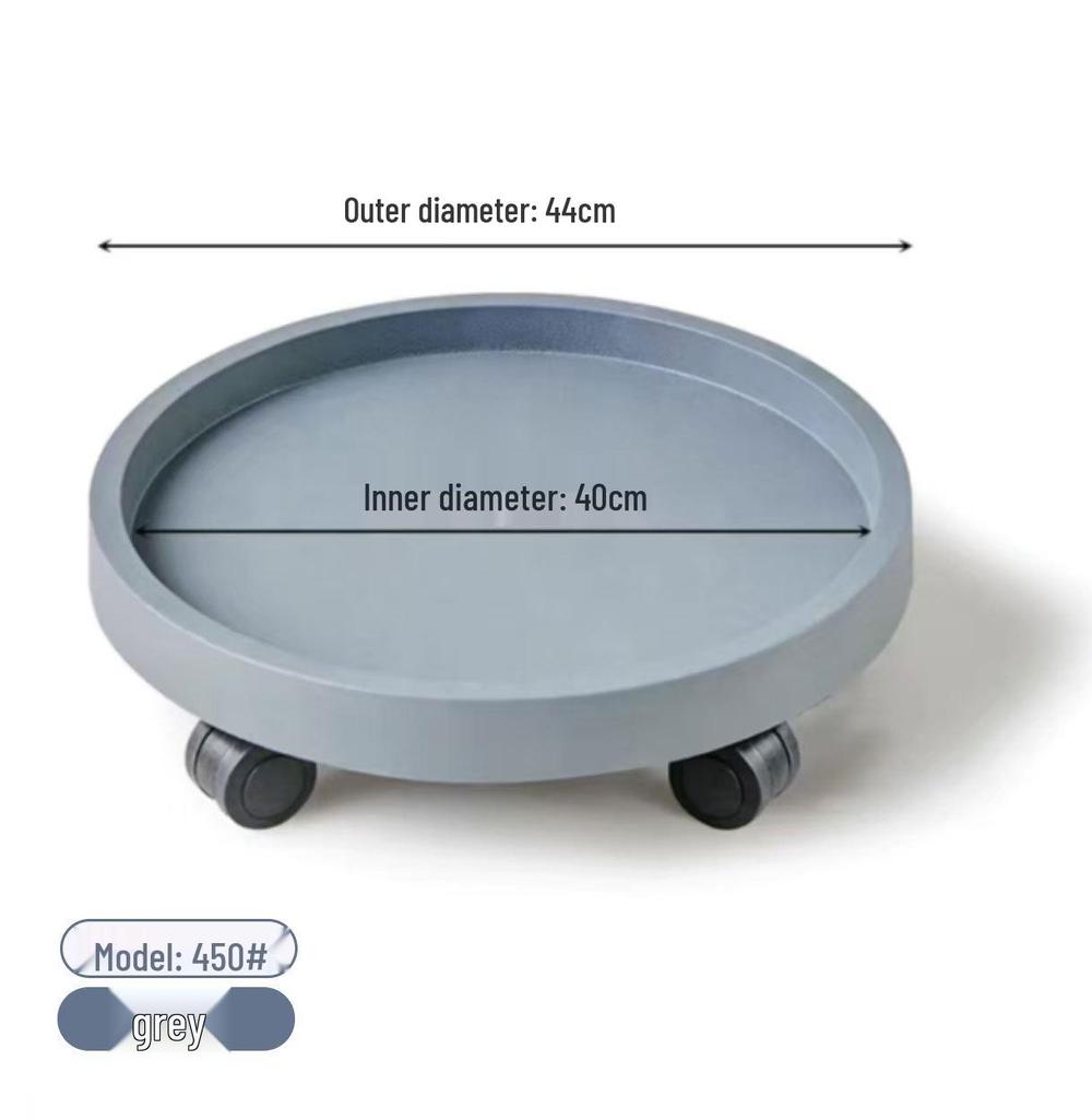 Flower Pot Tray with Universal Wheels, Thickened Resin Base, and Movable Casters